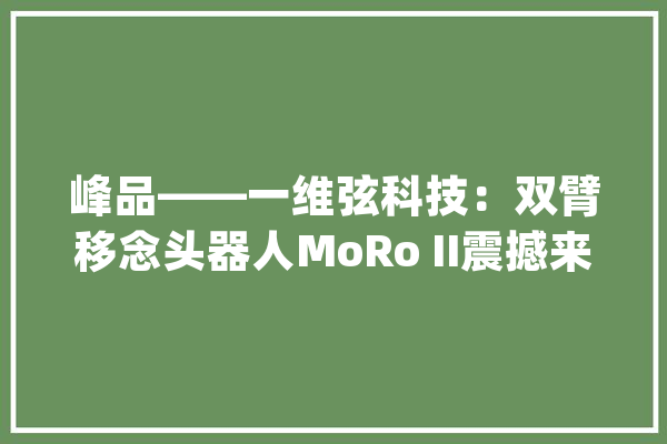峰品——一维弦科技：双臂移念头器人MoRo II震撼来袭_机械人_智能