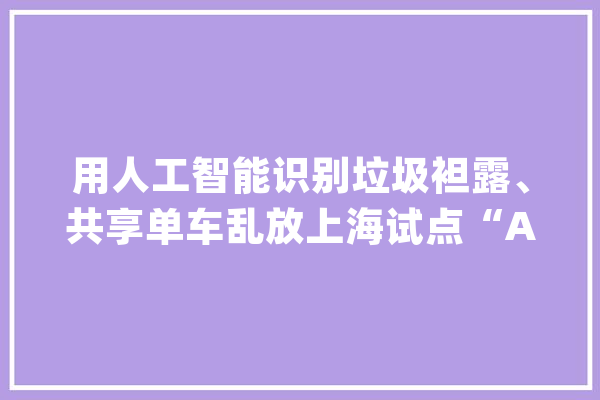 用人工智能识别垃圾袒露、共享单车乱放上海试点“AI+一网统管”_商汤_场景 计算机