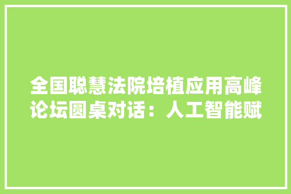 全国聪慧法院培植应用高峰论坛圆桌对话：人工智能赋能聪慧司法的现状与机遇_人工智能_法院