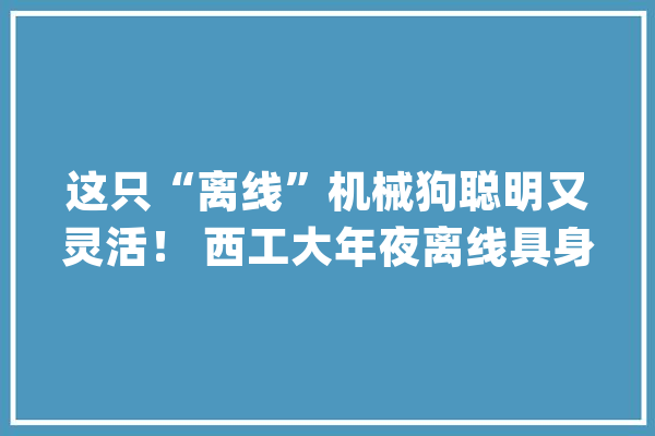 这只“离线”机械狗聪明又灵活！ 西工大年夜离线具身智能研究取得新打破！_智能_离线 智能助手