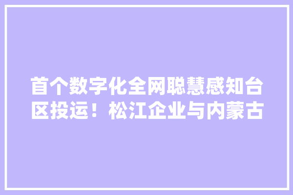 首个数字化全网聪慧感知台区投运！松江企业与内蒙古电力集团杀青深度合作_智能_乌兰察布 绘影字幕
