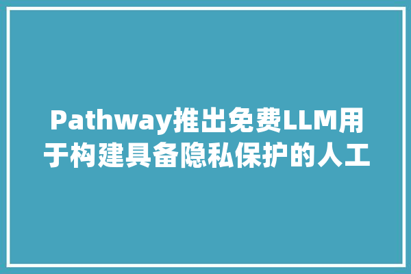 Pathway推出免费LLM用于构建具备隐私保护的人工智能_数据_法式