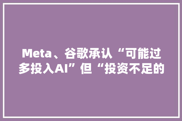 Meta、谷歌承认“可能过多投入AI”但“投资不足的风险弘远于投资过度”_英伟_巨擘 AI简讯