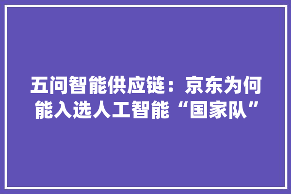 五问智能供应链：京东为何能入选人工智能“国家队”？_供给链_智能 云服务