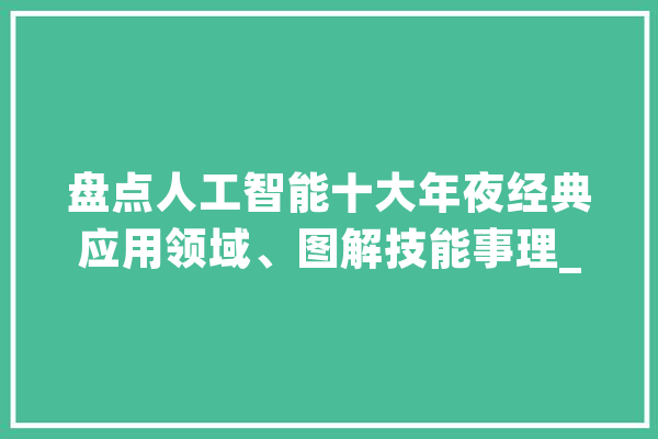 盘点人工智能十大年夜经典应用领域、图解技能事理_数据_措辞