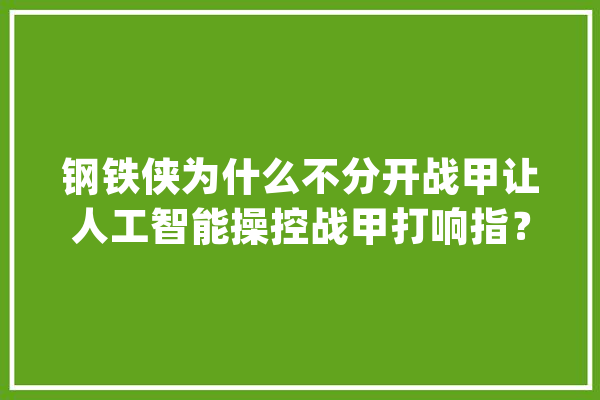 钢铁侠为什么不分开战甲让人工智能操控战甲打响指？_响指_手套 绘影字幕