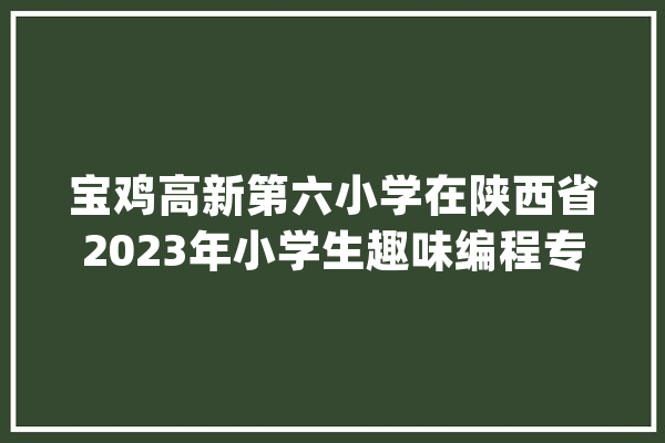 宝鸡高新第六小学在陕西省2023年小学生趣味编程专项竞赛活动中获奖啦_教师_市级