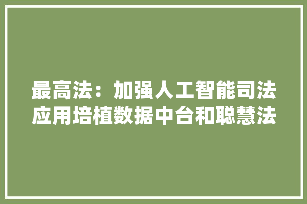 最高法：加强人工智能司法应用培植数据中台和聪慧法院大年夜脑_人工智能_司法