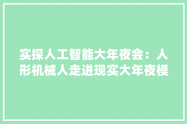 实探人工智能大年夜会：人形机械人走进现实大年夜模型公司也要开始卷应用了 | WAIC2024_机械人_智能 AI快讯