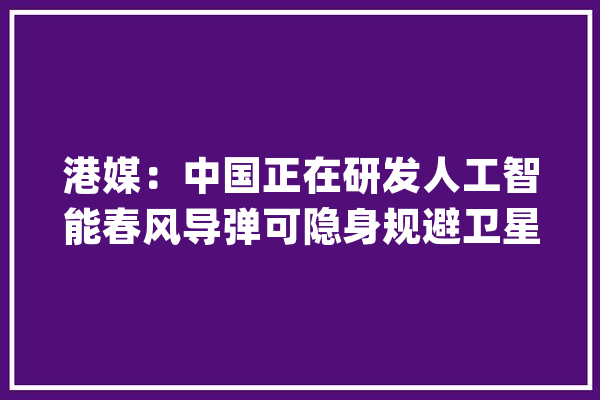港媒：中国正在研发人工智能春风导弹可隐身规避卫星及空中侦察_导弹_美国