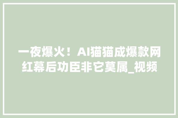 一夜爆火！AI猫猫成爆款网红幕后功臣非它莫属_视频_显存
