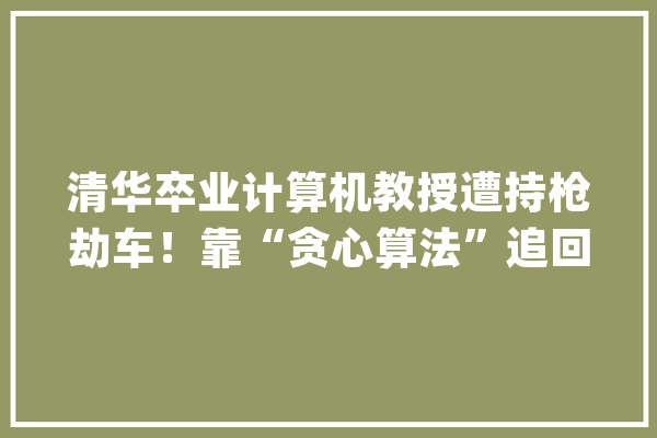 清华卒业计算机教授遭持枪劫车！靠“贪心算法”追回秒杀美国警察_传授_距离