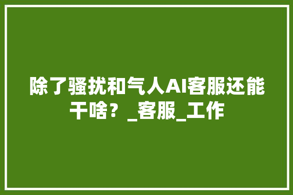 除了骚扰和气人AI客服还能干啥？_客服_工作 AI简讯