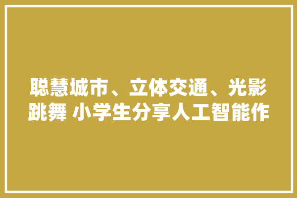 聪慧城市、立体交通、光影跳舞 小学生分享人工智能作品_东城区_人工智能