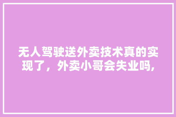 无人驾驶送外卖技术真的实现了，外卖小哥会失业吗,人工智能小哥是谁