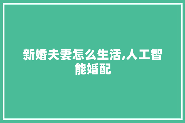 新婚夫妻怎么生活,人工智能婚配 智能写作
