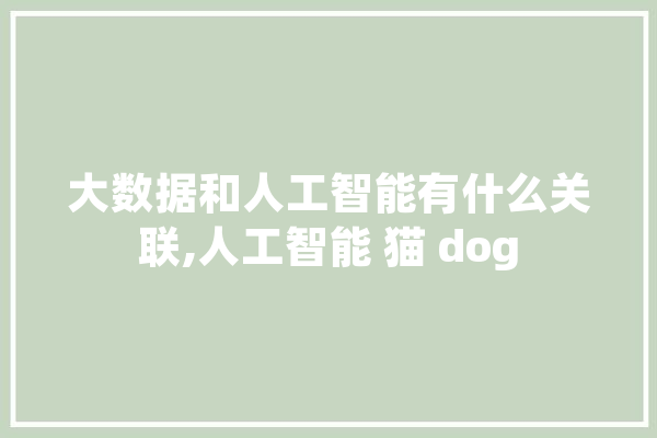 大数据和人工智能有什么关联,人工智能 猫 dog 智能助手