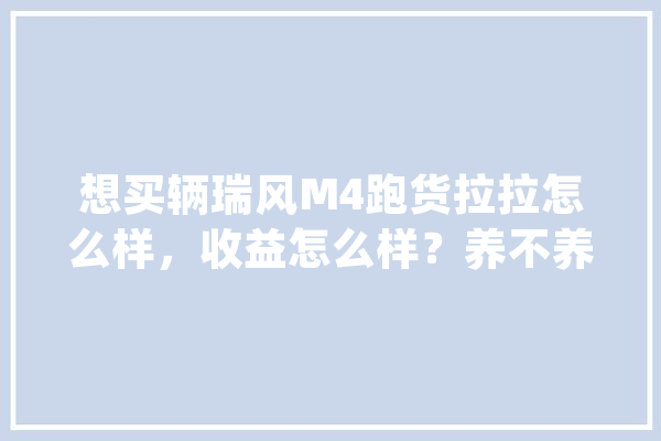 想买辆瑞风M4跑货拉拉怎么样，收益怎么样？养不养的了老婆孩子,人工智能Midjourney