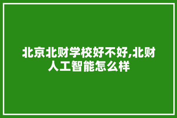 北京北财学校好不好,北财人工智能怎么样 智能问答