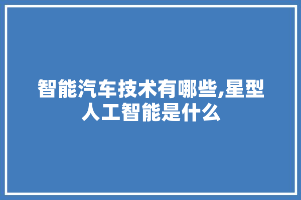 智能汽车技术有哪些,星型人工智能是什么 文字写作