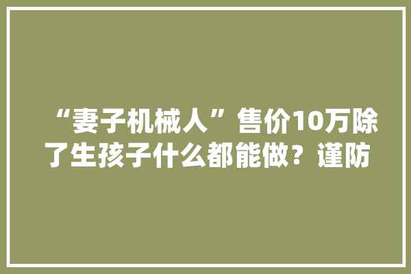 “妻子机械人”售价10万除了生孩子什么都能做？谨防受愚了_机械人_老婆 智能助手