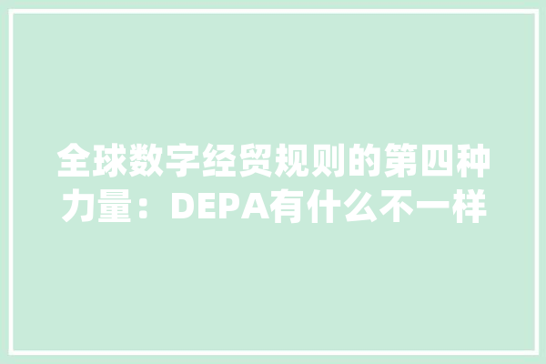 全球数字经贸规则的第四种力量：DEPA有什么不一样？_协议_数字