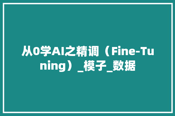 从0学AI之精调（Fine-Tuning）_模子_数据 智能助手