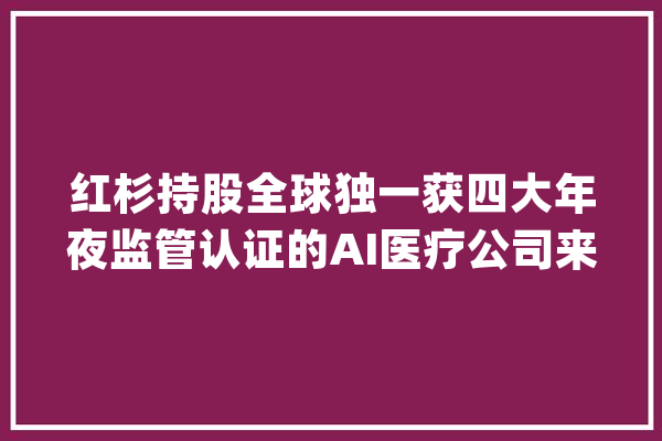 红杉持股全球独一获四大年夜监管认证的AI医疗公司来了！营收增长300% | IPO见闻_医疗_影像