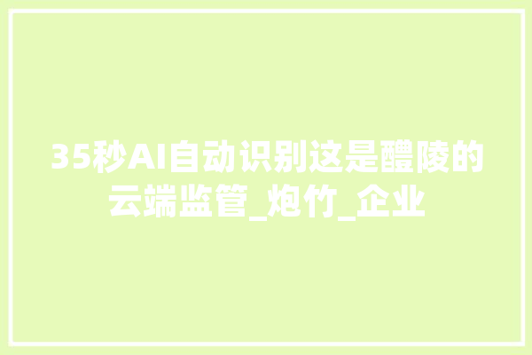 35秒AI自动识别这是醴陵的云端监管_炮竹_企业 文字写作