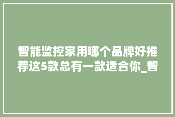 智能监控家用哪个品牌好推荐这5款总有一款适合你_智能_功效 AI简讯