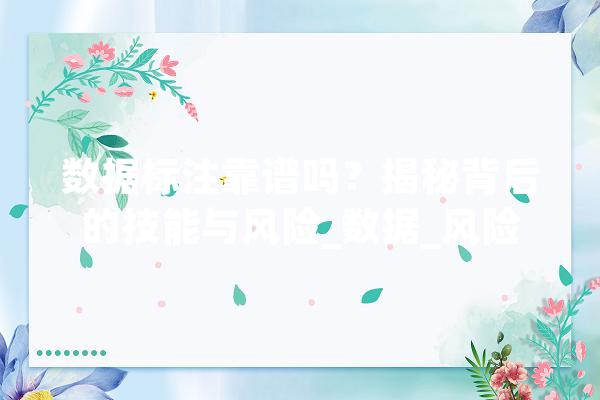 数据标注靠谱吗？揭秘背后的技能与风险_数据_风险 云服务