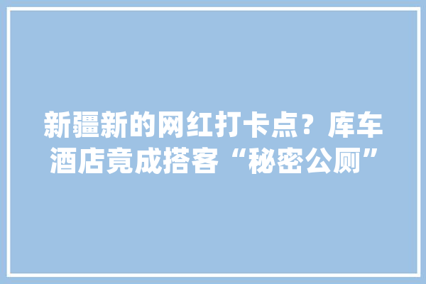 新疆新的网红打卡点？库车酒店竟成搭客“秘密公厕”_库车_公厕 AI简讯