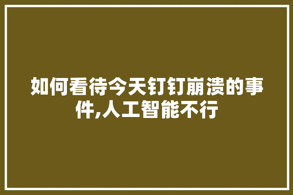 如何看待今天钉钉崩溃的事件,人工智能不行