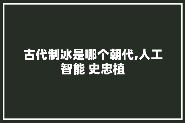 古代制冰是哪个朝代,人工智能 史忠植