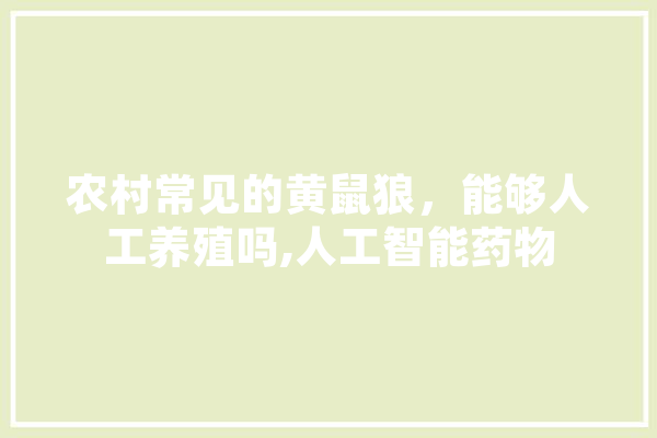 农村常见的黄鼠狼，能够人工养殖吗,人工智能药物