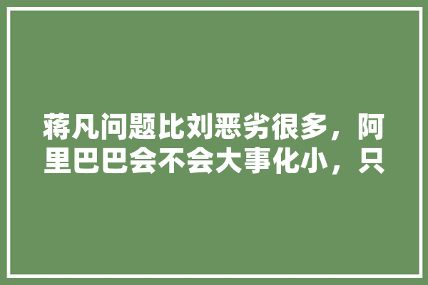 蒋凡问题比刘恶劣很多，阿里巴巴会不会大事化小，只降职,刘强 人工智能
