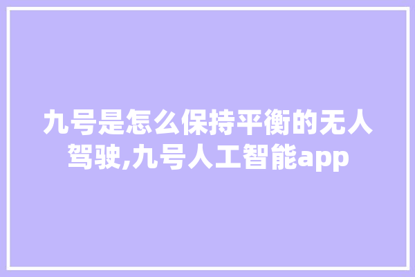 九号是怎么保持平衡的无人驾驶,九号人工智能app