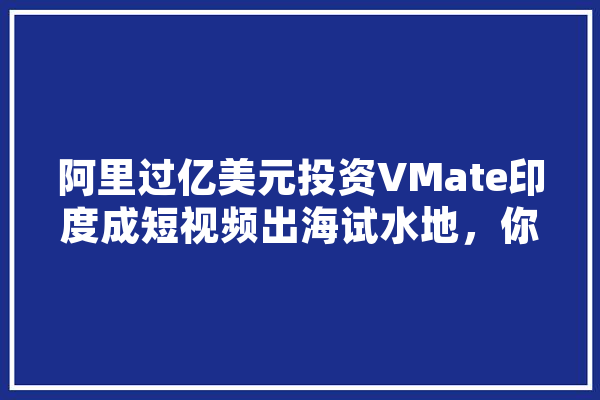 阿里过亿美元投资VMate印度成短视频出海试水地，你看好印度市场吗,人工智能试衣 计算机