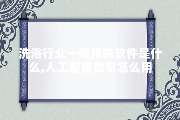 洗浴行业一般用的软件是什么,人工智能桑拿怎么用 AI简讯