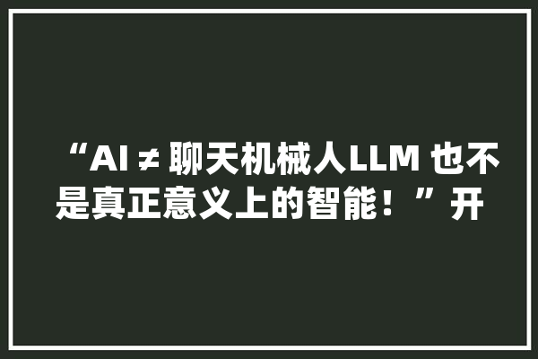 “AI ≠ 聊天机械人LLM 也不是真正意义上的智能！”开拓者批驳迷失落的 AI 之路_本身的_机械人 文字写作