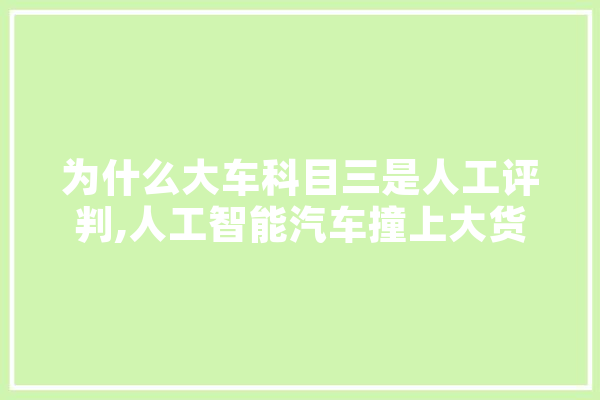 为什么大车科目三是人工评判,人工智能汽车撞上大货车的电影是什么电影 智能助手