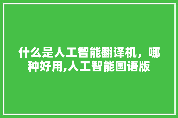 什么是人工智能翻译机，哪种好用,人工智能国语版