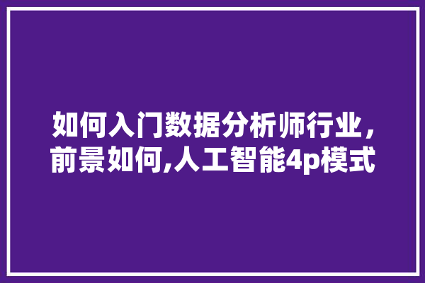 如何入门数据分析师行业，前景如何,人工智能4p模式