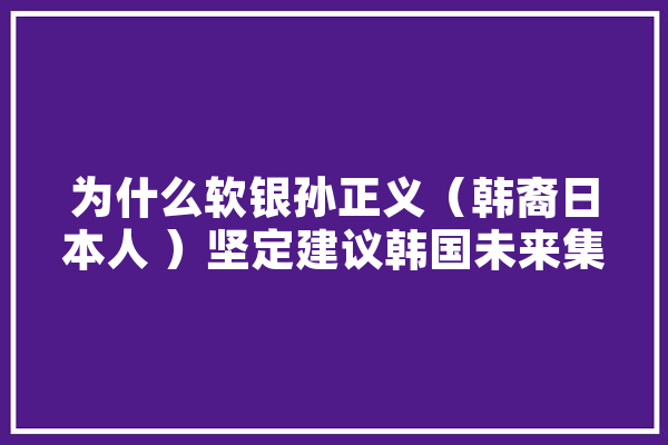 为什么软银孙正义（韩裔日本人 ）坚定建议韩国未来集中力量发展的行业是人工智能呢,日韩人工智能监管