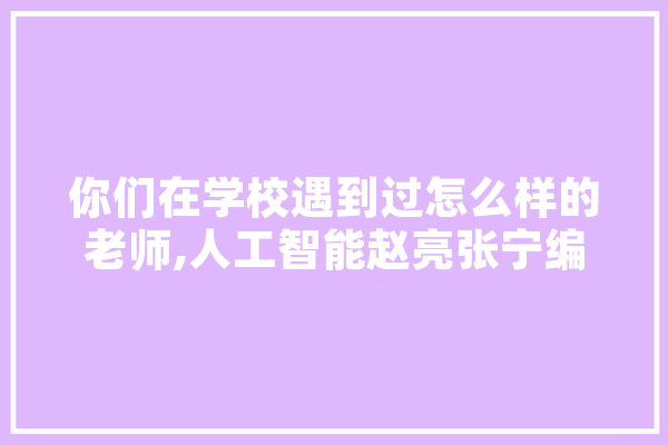 你们在学校遇到过怎么样的老师,人工智能赵亮张宁编著