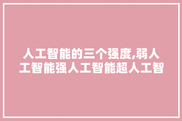 人工智能的三个强度,弱人工智能强人工智能超人工智能 绘影字幕