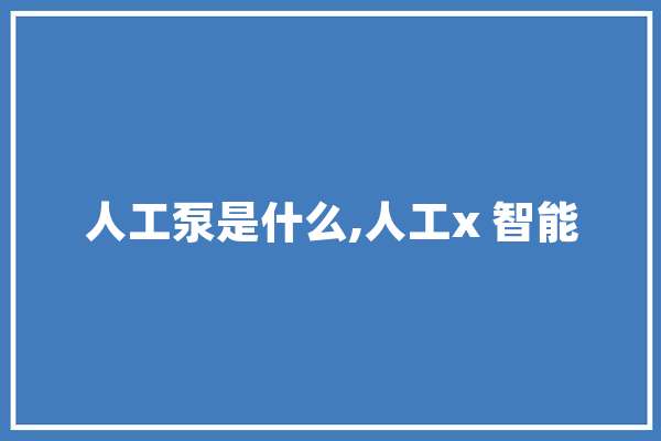 人工泵是什么,人工x 智能