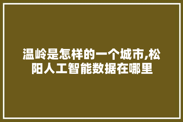 温岭是怎样的一个城市,松阳人工智能数据在哪里