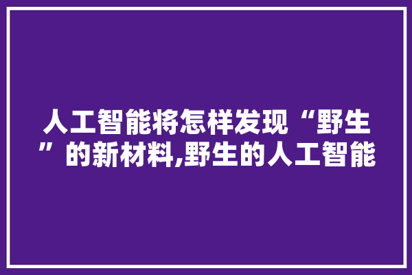 人工智能将怎样发现“野生”的新材料,野生的人工智能