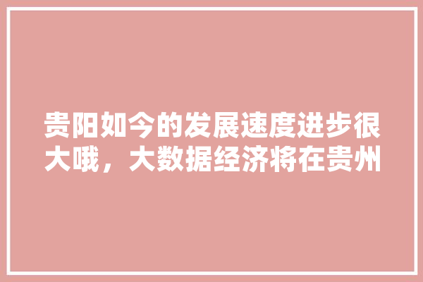 贵阳如今的发展速度进步很大哦，大数据经济将在贵州开启？你怎么看,贵阳人工智能学校